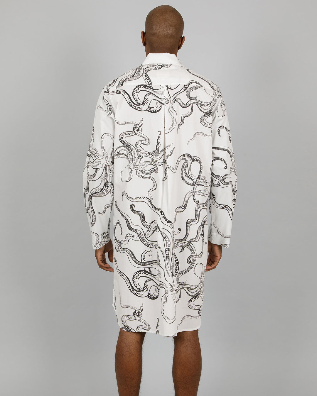 Mens Sleepshirt Octopus White Back - Woodstock Laundry