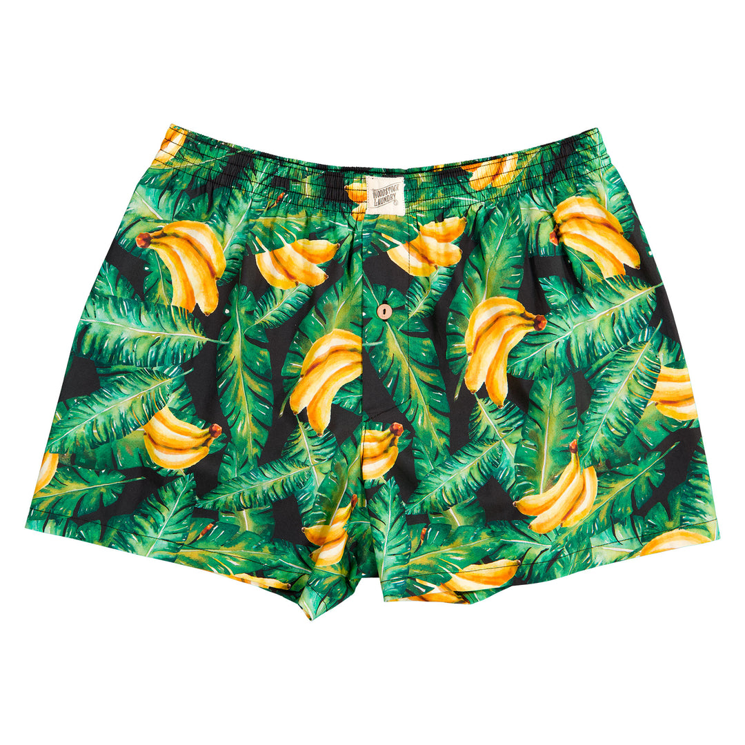 Mens Boxer Shorts - Bananas On Leaves