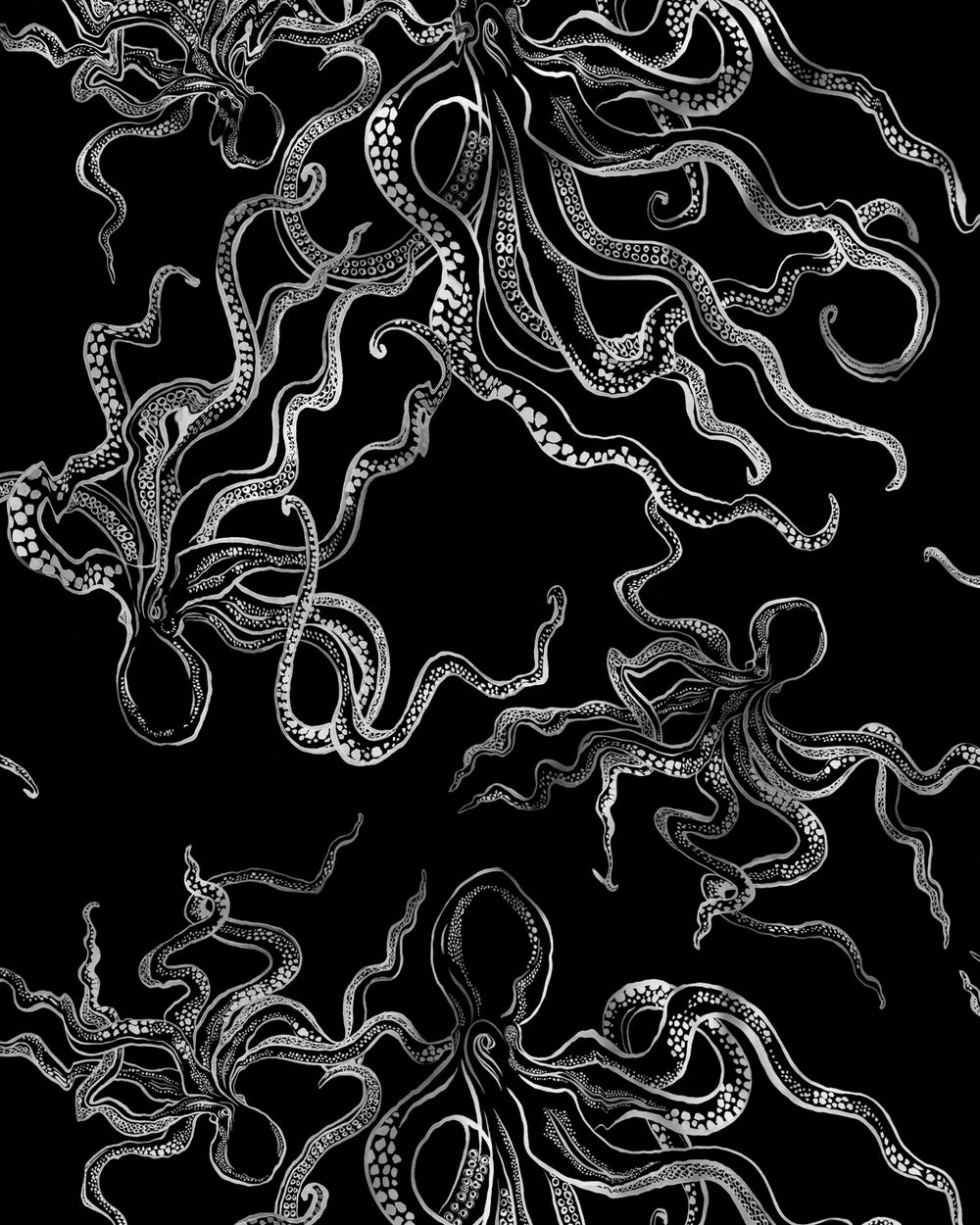 Octopus Black pattern Detail - Woodstock Laundry