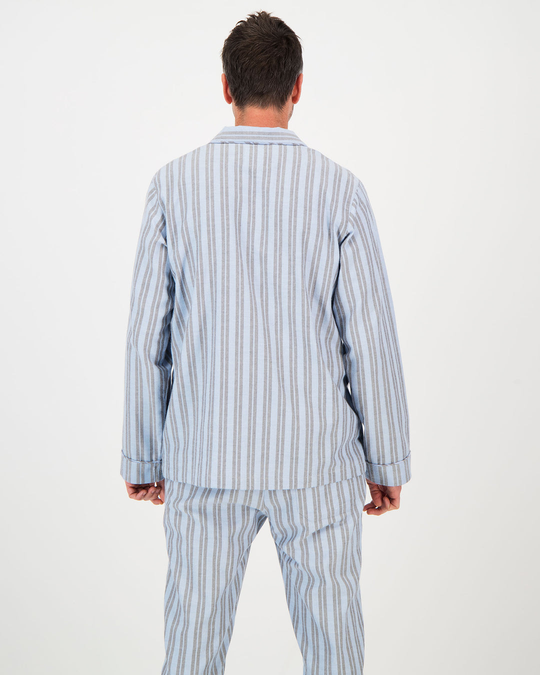 Mens Long Pyjamas Flannel Turquiose