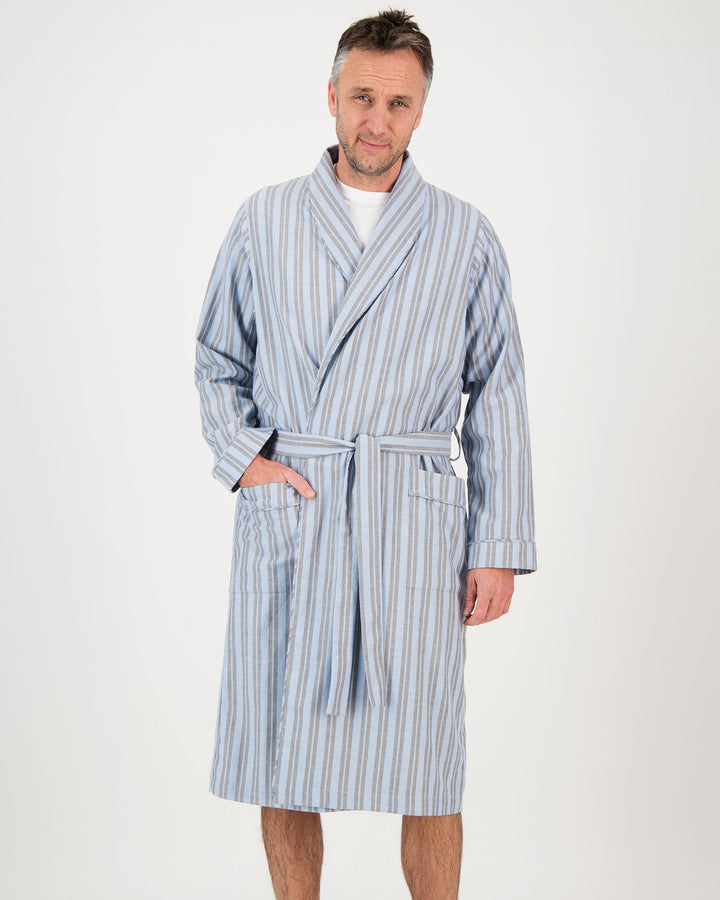 Mens Gown - Flannel Turquoise