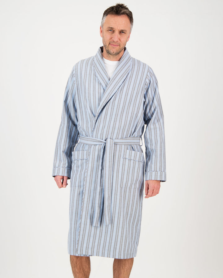 Mens Gown - Flannel Turquoise