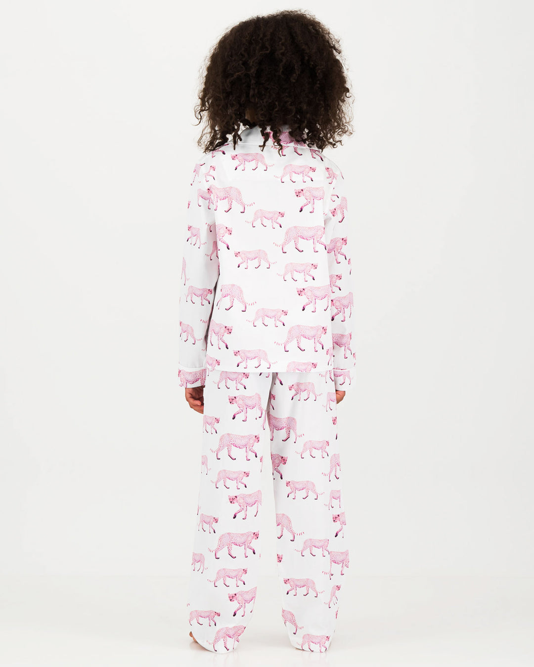 Girls Long Pyjamas - Pink Cheetahs