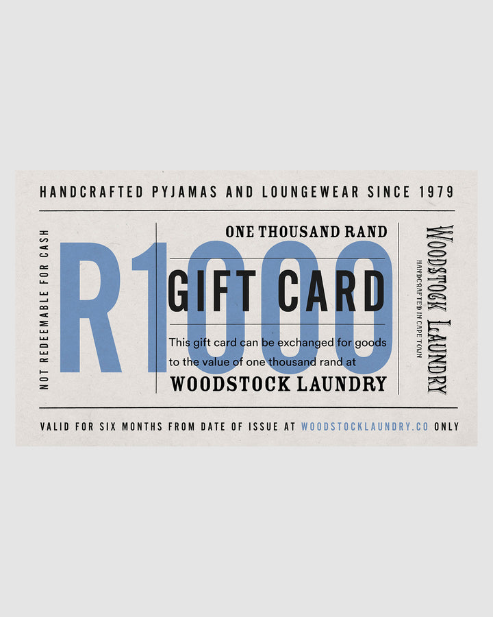 Woodstock Laundry SA Gift Card - R1000