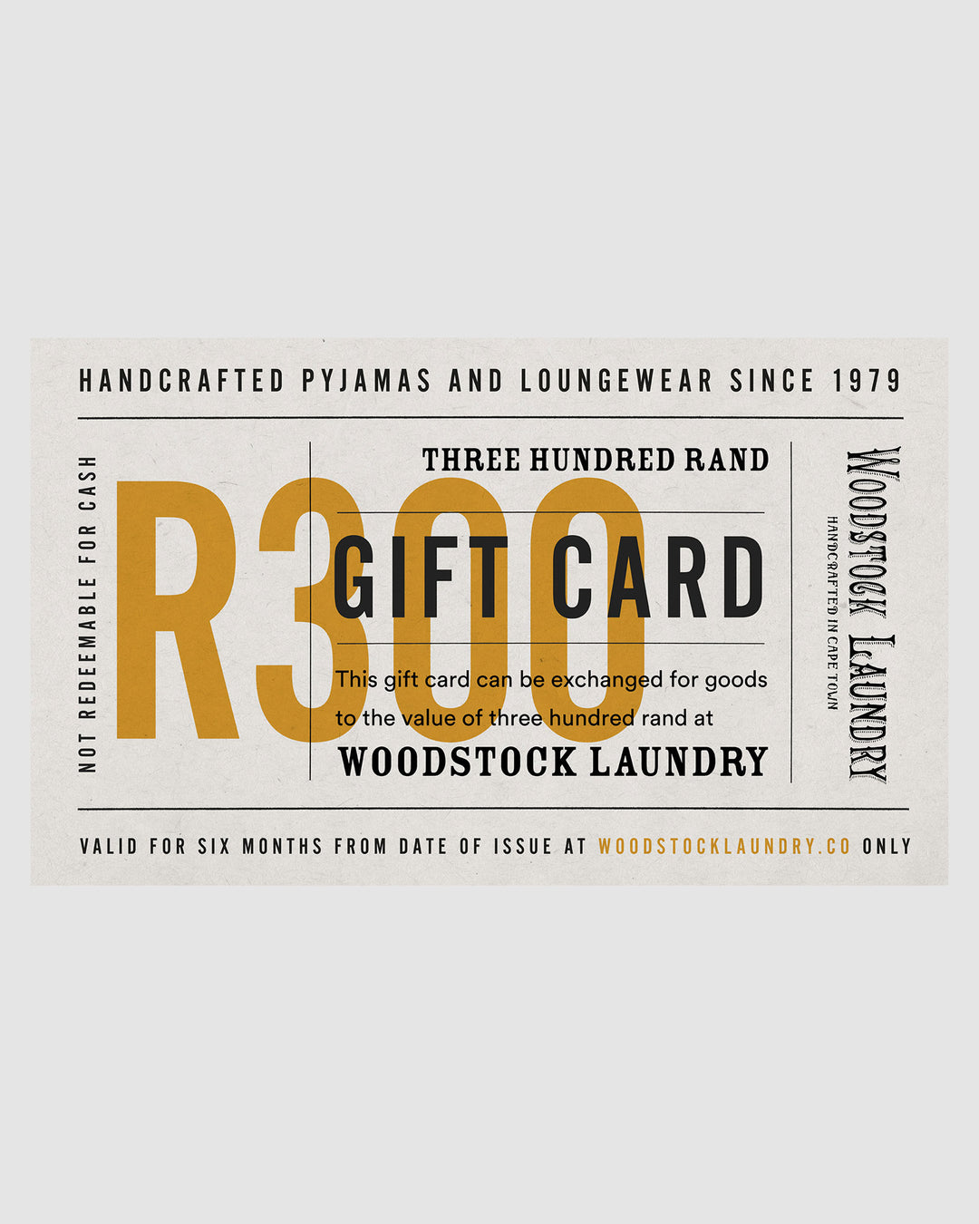 Woodstock Laundry SA Gift Card - R300
