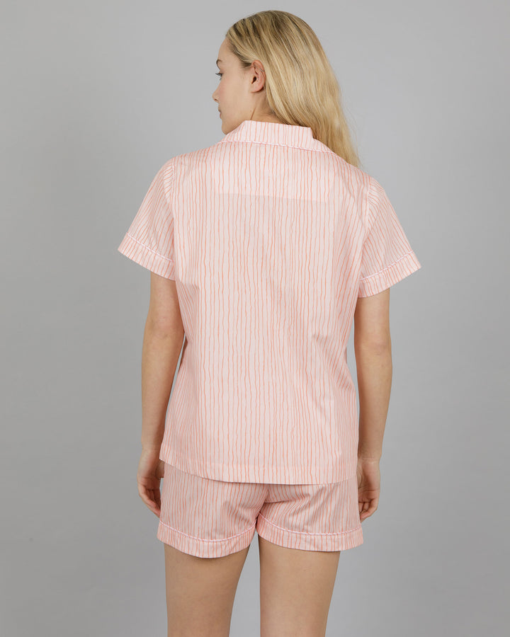 Womens Short Pyjamas Shaky Pink Back - Woodstock Laundry