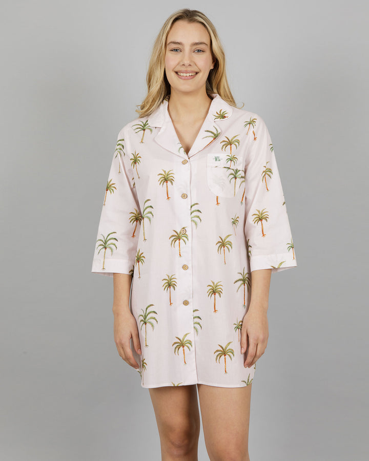 Womens Sleepshirt Palm Beach Front - Woodstock Laundry
